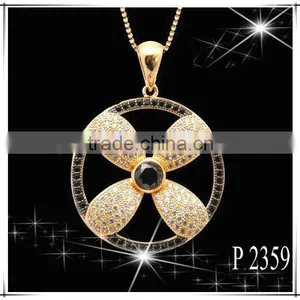 Hot Sale Spinel Copper Jewelry Gold and Back Gold Pendant thumbnail-1