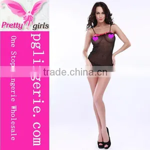 Newest Black Sexy Sleeping Wear Babydolls Lingerie Dress for Ladies thumbnail-1