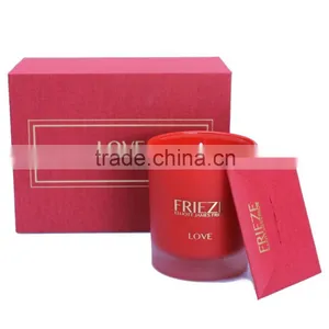 Red Cardboard Paper Candle Box With Lid and Paper Holder thumbnail-1