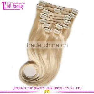 Virgin European Human Hair Blonde Hair Extension #613 Clip In Extensions thumbnail-2