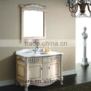 Fashion Glossy White Bathroom Cabinet With Mirror WTS351 thumbnail-3