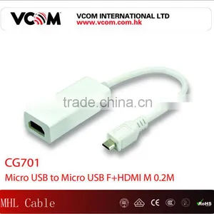 Micro USB to Micro USB F+HDMI MHL Cable For Samsung Galaxy thumbnail-1