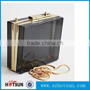 China Supplier Fashion Design Style Clear Acrylic Evening Bag Rectangle Box Clutches thumbnail-3