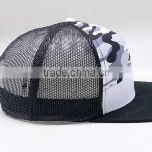 Wholesale Flat Bill Snapback Mesh Trucker Hat Custom thumbnail-5