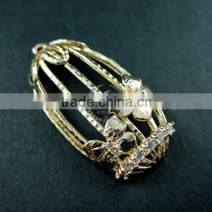 18x33mm 14K Light Gold Plated Zircon Flower DIY Earring Chandelier Supplies 1850178 thumbnail-1