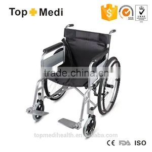Flixed Double Cross Support Steel Wheelchair With Footrest and Armrest thumbnail-1