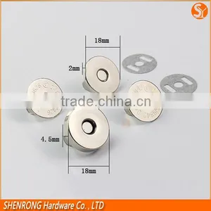 Total 5mm Thick Round Silver Magnetic Snap Button for Bag and Purse thumbnail-1