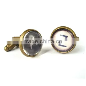 Fathers Day Gift-Typewriter Cufflinks, Black or White Typewriter Key Cufflinks thumbnail-3