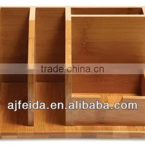 4.1" x 6.1" x 8.5" Baumgartens Bamboo Desk Organizer. thumbnail-1