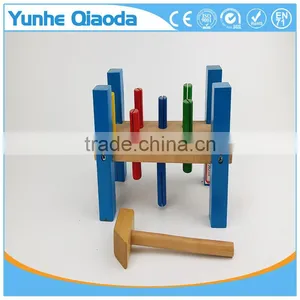 Christmas Thanksgiving Gifts Classic Toddler Game Wooden Hammer Toy Pound-A-Peg Pounding Bench Early Explorer thumbnail-2