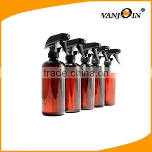 16oz Empty Amber Plastic Spray Bottle With Black Trigger Wholesale thumbnail-1