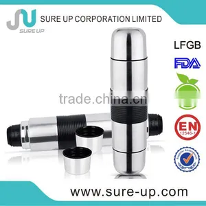 Double Cups Unbreakable Stainless Steel Vacuum Flask Juice Bottle (FSUR) thumbnail-1