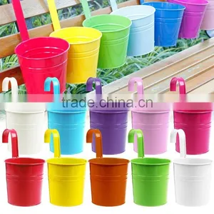 Metal Iron Flower Pot Hanging Balcony Garden Plant Planter Home Decor thumbnail-3