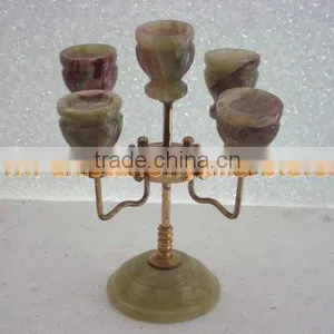 NATURAL 2017 New Items ONYX CANDLE HOLDERS STANDS BRASS WORK thumbnail-4