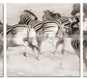 Runing Zebra Home Black and White Modern Wall Painting thumbnail-1