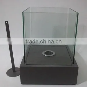 Square Stainless Steel Box Bio Ethanol Fireplace thumbnail-2