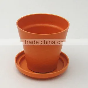 Biodegradable Bamboo Fiber Flower Pots With Lid thumbnail-1