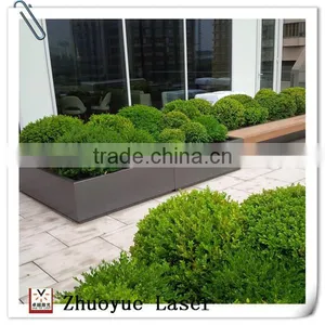 Steel Cube Planter /Brushed Stainless Steel Flower Pots Fabrication/ Metal Flower Pots thumbnail-1
