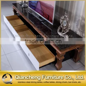 Modern Marble Surface Stand TV With Stainless Steel Feet thumbnail-4