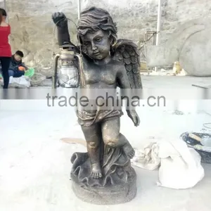 Casting Bronze Figure Statue Kid Holding a Lantern Statue Bronze Statue thumbnail-1