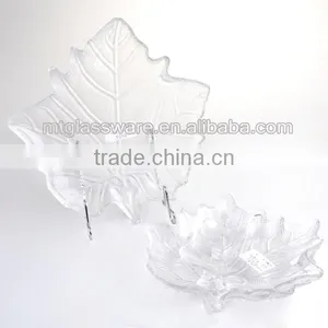 Multi-Functional Clear Leaf Shaped Glass Plates thumbnail-2