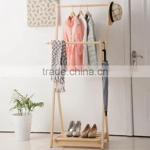 Wooden Coat Hanger for Living Room Wooden Clothes Rack thumbnail-6