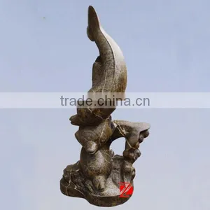 Brown Stone Dolphin Water Fountain thumbnail-1