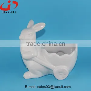 2016 New Design Popular Easter Decoration Ceramic Rabbit Planter thumbnail-1