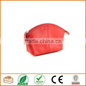 Leather Cosmetic Pouch Red thumbnail-2