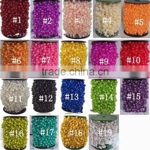 60 Meters Fishing Line Artificial Pearls Beads Chain Garland Flowers Wedding Party Decoration Products Supply 17Colors thumbnail-1