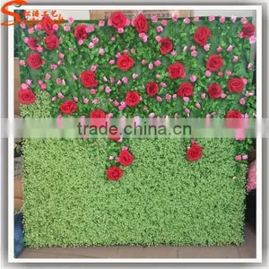 Latest Design Hotel Lobby Roses Flowers Vertical Green Plant Wall Artificial Flowers Wall thumbnail-3
