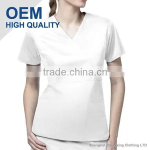 ZX OEM ODM Scrubs Wholesalemedical Scrubs ChinaGrey Nurse Scrub Suit With Tagless Neck thumbnail-2