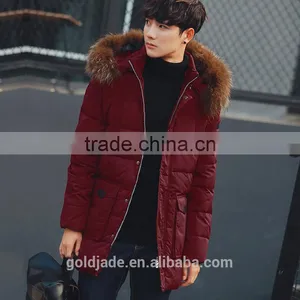 2016 Top Quality Wind Proof Mens Parka Winter Jacket With Fur Hood Parka Jackets Wholesale Blank thumbnail-1