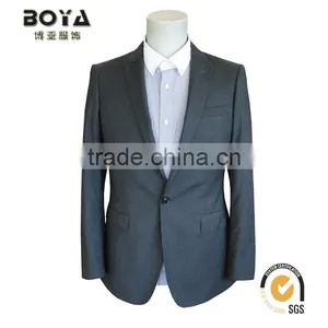 2015 New Arrival TR Grey Fabric Jacket & Blazer for Mens With Notch Lapel Men Blazer Suit thumbnail-1