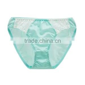 High Quality Factory Custom Colorful 100% Silk Sexy Fancy Woman Underwear thumbnail-4
