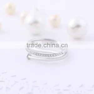 Ally Express Cheap Wholesale High-end S925 Silver Jewelry AAA+ Zirconia Adjustable Finger Nail Ring thumbnail-2