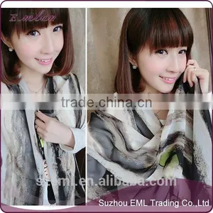 Embroidered Silk Style Shawls Simple thumbnail-1