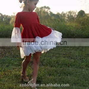 the Latest Style Wholesale Girls Boutique Dresses Red Lace Dress thumbnail-2