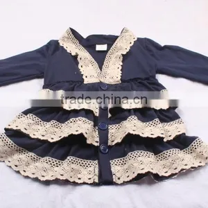 Boutique Baby Girls Top Outfits Fall Long Sleeve Kids 3 Layers Ruffle T-shirt thumbnail-1