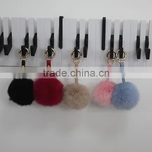 Myfur Bag Charm Heart Shaped Keychain Rex Rabbit Fur Pompons Rabbit Fur Keychain thumbnail-6