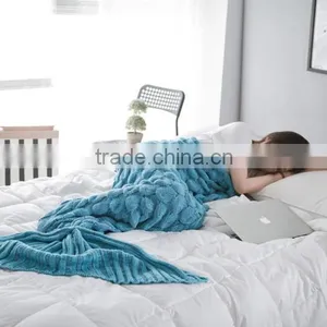 Customs Knitted Scales Mermaid Blanket Adult Mermaid Tail Blanket 90*190cm thumbnail-4