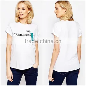 New Collection Fashion Printing Short Sleeve Maternity T-shirt Maternity Belt thumbnail-1