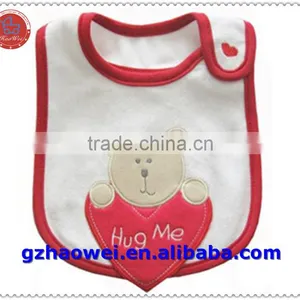 "Hug Me" Embroidered Bear Baby Drool Bib thumbnail-1