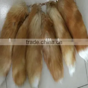 Wholesale Fox Tail Large Fox Tail Ornament Fox Fur Bag Pendant Car Key Chain Buckle Gift thumbnail-4