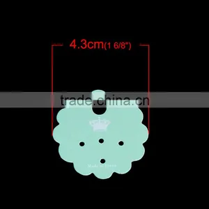 Paper Jewelry Display Card Flower Light Green Crown Pattern 4.3cm(1 6/8") x 4.3cm(1 6/8"), 1 Piece thumbnail-2