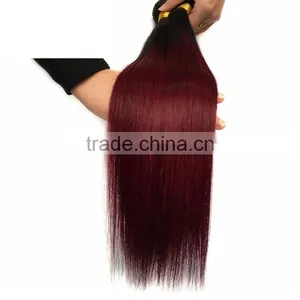 Two Tone Color 1B/99J 7A Malaysian Virgin Hair Straight Ombre Hair Extensions thumbnail-4