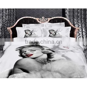 2016 New Style 13372 40*40s Reactive Printed Big 3D Rose Bedding Sets thumbnail-3
