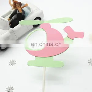 Hot Sale Airplane Cake Topper Helicopter Paper Cake Topper thumbnail-6