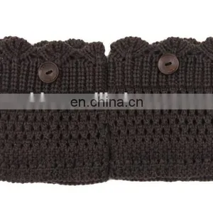 2016 Trendy Crochet Flower Boot Toppers With Wood Buttons thumbnail-6