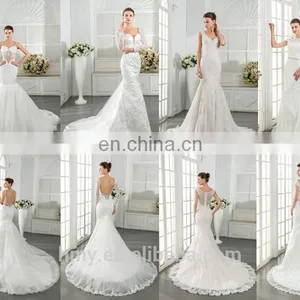Summer Wedding Dresses Sexy V-neck Floor Length See-through Lace Top Handmade Flowers Vintage Inspired Bridal Gowns thumbnail-6